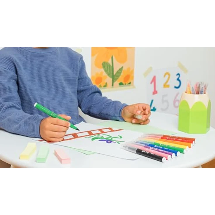 BIC Filzstift Fasermaler mit Pinselspitze, 10 leuchtende Farben für Kids, Visaquarelle – Bild 7
