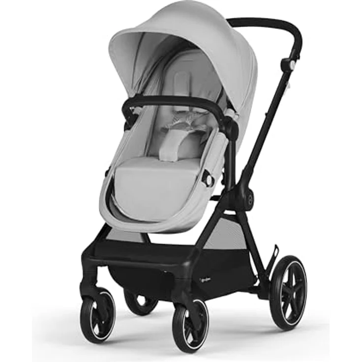 Cybex Eos Basic 3-in-1 Kombikinderwagen Schwarz mit Adapter + Aton B2 I-Size Autositz Lava Grau, leicht und wendig, für urbane Nutzung – Bild 2