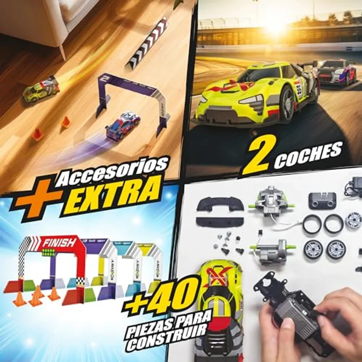 Bizak EXOST Build 2 Drive, Doppelpack, ferngesteuertes Auto, Radical Racer, 2-in-1, Rennfahrzeug zum Bauen und Spielen, inklusive Zubehör und Akku, Jungen und Mädchen ab 5 Jahren – Bild 3