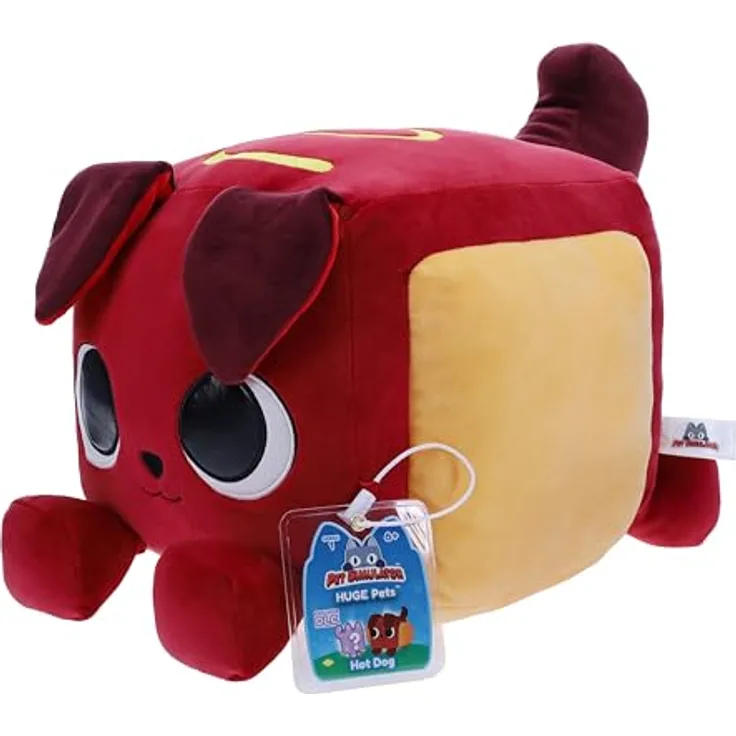 Pet Simulator Große Tiere Hotdog, 25 cm Plüschtier für Roblox-Fans, geeignet ab 3 Jahren
