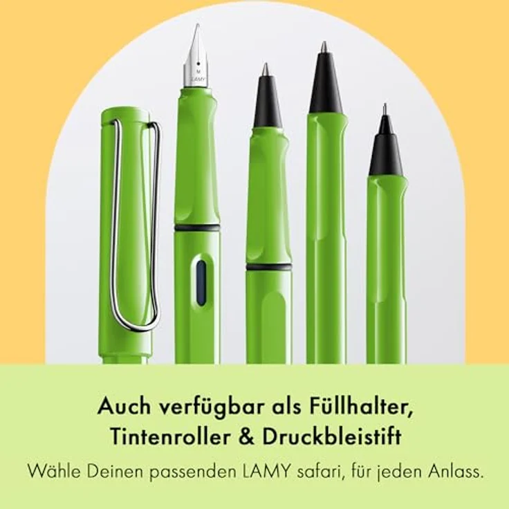 LAMY Safari Füllfederhalter, Kugelschreiber in grün mit blauer Schreibfarbe, modernes Design und perfekte Ergonomie – Bild 6