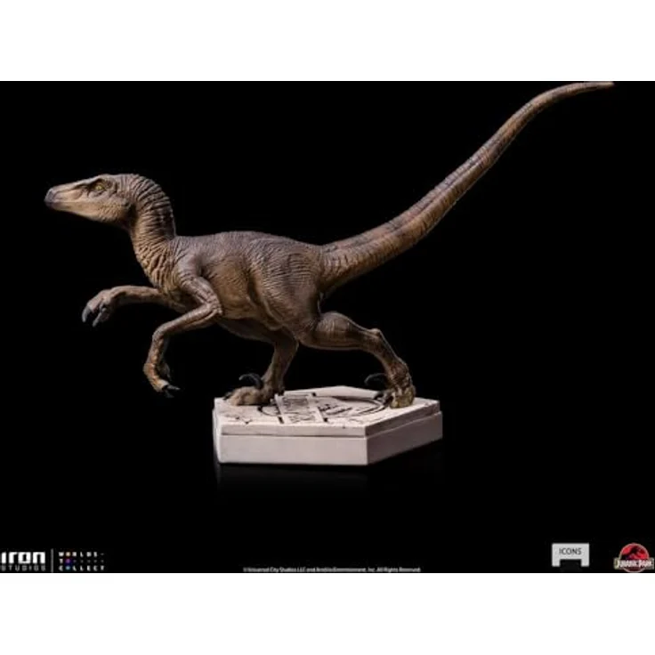 Iron Studios Jurassic Park - Velociraptor B - Detailreiche Resin Statue mit Logo-Base, 9 cm hoch – Bild 3