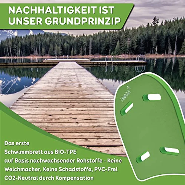 Grünflügel Schwimmbrett Kinder ab 3 – Die erste Schwimmlernhilfe aus Bio-TPE | 3-6 Jahre | Bodyboard Schwimmhilfe | Schwimmboard Kickboard für Schwimmen – Bild 5