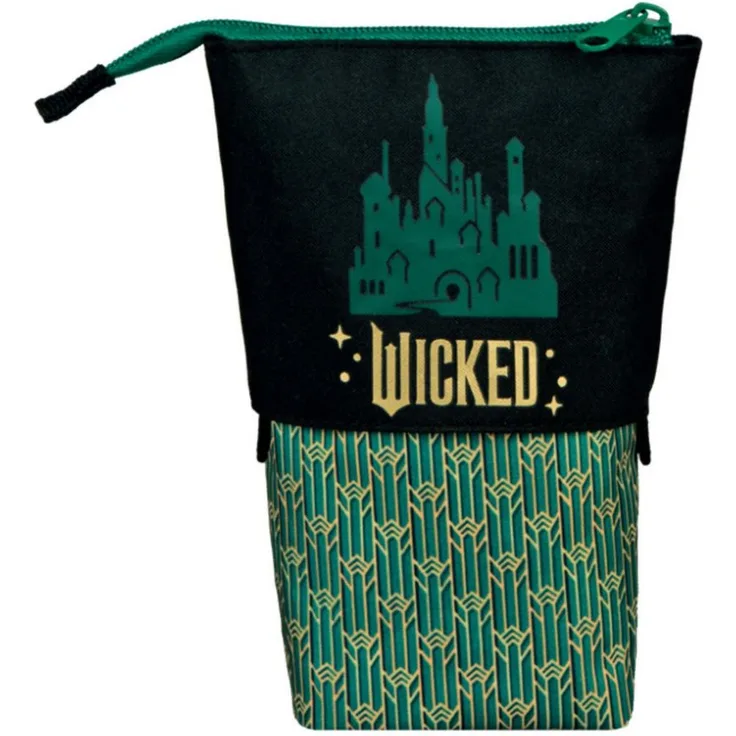 Wicked 2 in 1 Federmäppchen WKOZ0687, Mehrfarbiges Mäppchen und Stifthalter aus strapazierfähigem Polyester, 20 × 8 × 8 cm für Schule und Schreibtisch