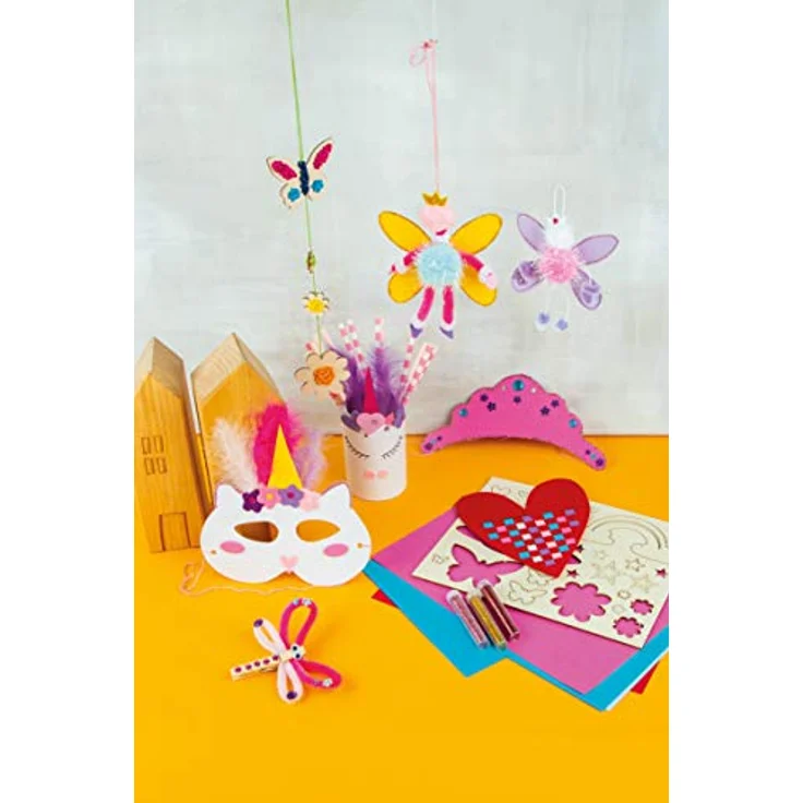 Rayher XXL-Mega-Bastelbox, 2.500 Teile, Bastelset Kinder, Kreativset, Chenilledraht, Pompons, Federn, Wackelaugen, Pailletten, Bastelkleber und vieles mehr, basteln Kindergeburtstag, 69251000 – Bild 3