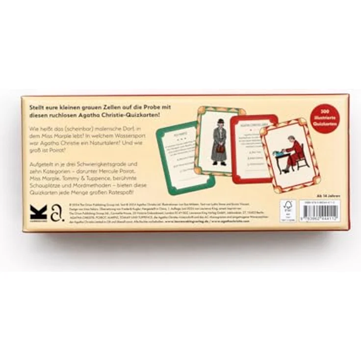 Laurence King Agatha Christie Trivia, 300 Fragen zur Königin des Verbrechens, 182 x 76mm - Kartenspiel für Agatha Christie Fans – Bild 4