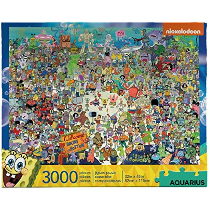 AQUARIUS Nickelodeon 68508 Spongebob Squarepants Cast Schwammkopf Puzzle, 3000 Teile, 81,3 x 114,3 cm