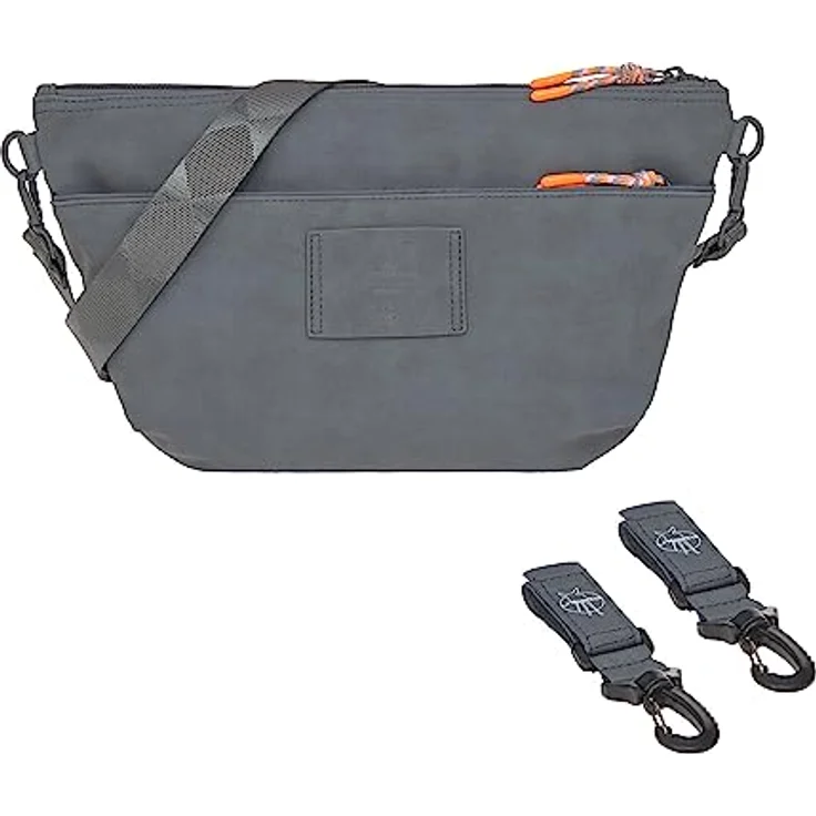 LÄSSIG Baby Kinderwagenorganizer Umhängetasche Kinderwagentasche inkl. Kinderwagenbefestigung/GRE Buggy Bum Bag anthracite – Bild 1