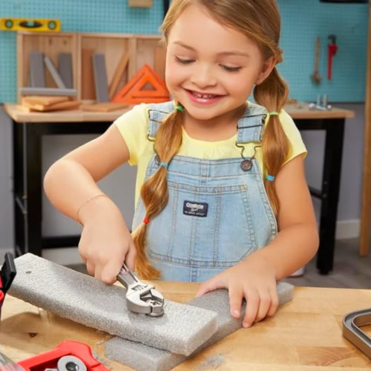 Little Tikes® Creative Construction Werkzeugkasten-Set, 7-teiliges Kinder-Werkzeug-Set mit realistischen Werkzeugen und Bauanleitung – Bild 3