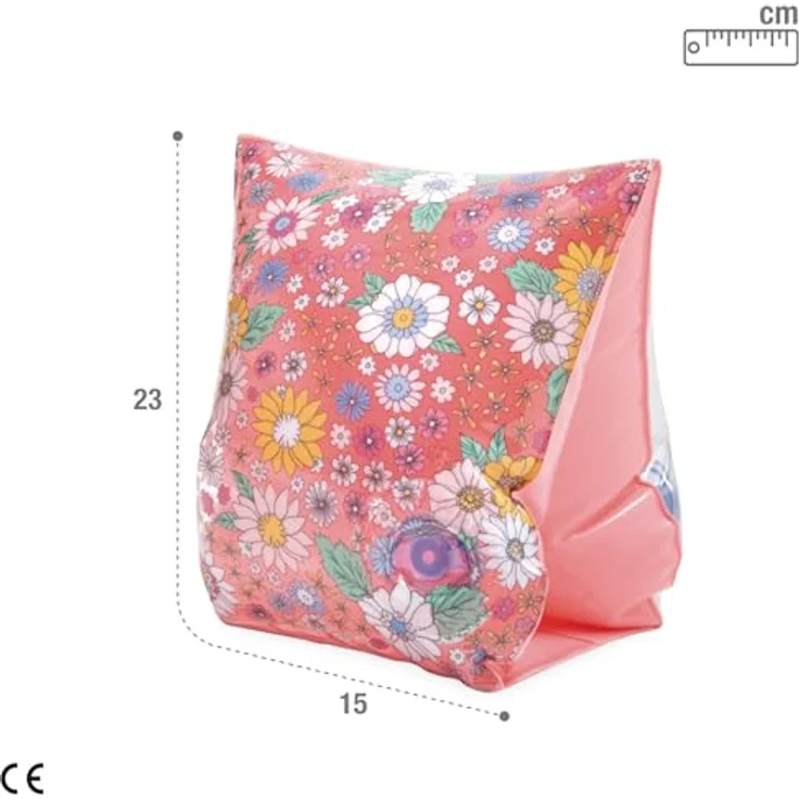 Intex 56669 Schwimmflügel für Kinder, 3-6 Jahre, 23 x 15 cm, robustes Vinyl, 2 Luftkammern, Blumenmuster für Pool und Strand – Bild 4