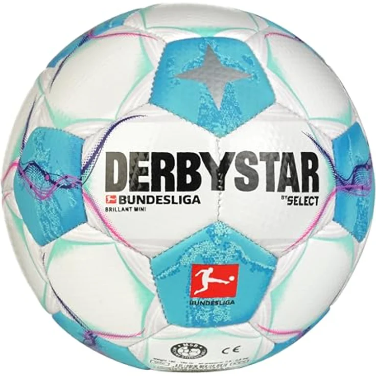 Derbystar Bundesliga Brillant Mini v24, Fußball mit Bewegungsfreiheit, atmungsaktiv, in hellem Design – Bild 3