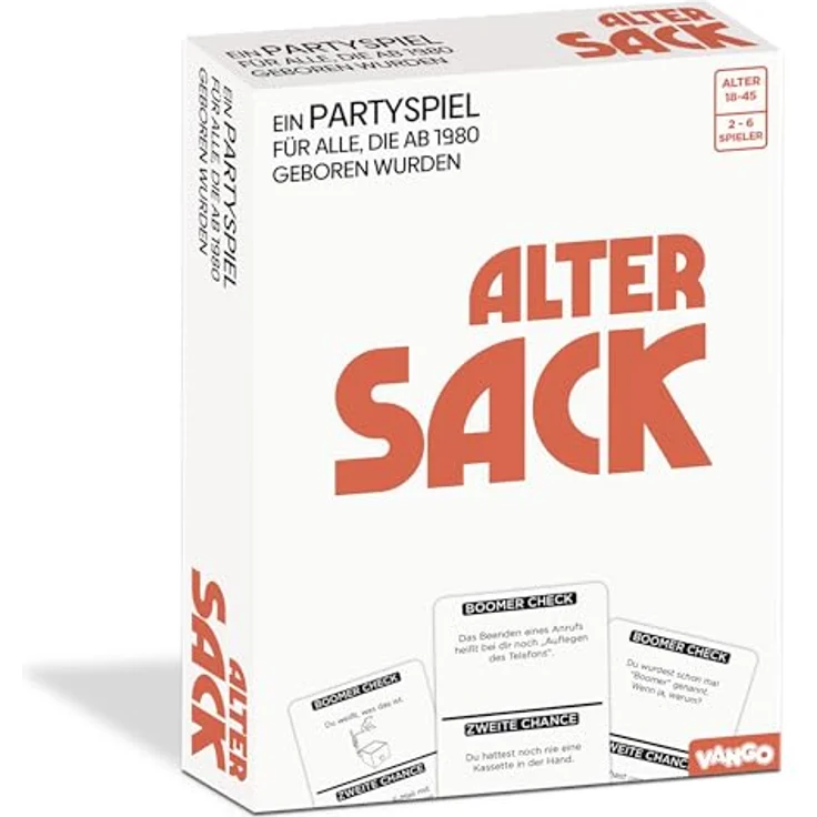Hutter Trade Alter Sack, Lustiges Partyspiel für Millennials mit 600 Fragen über die Jugend, für 2–6 Spieler ab 18 Jahren – Bild 1