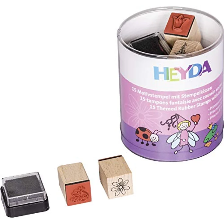 Heyda 204888487 Heyda 204888487 Stempel-Dose (Prinzessinnen & Feen) Motivgröße: ca. 1,5 x 1,5 cm – Bild 1