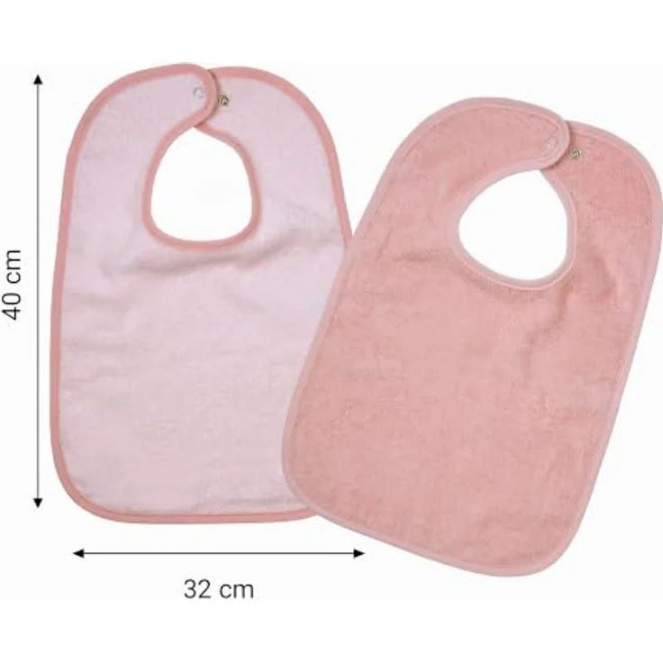 Wörner Riesen-Lätzchen Rosa, 2er Set mit Druckknopf, 100% Baumwolle, 30 x 45 cm – Bild 6