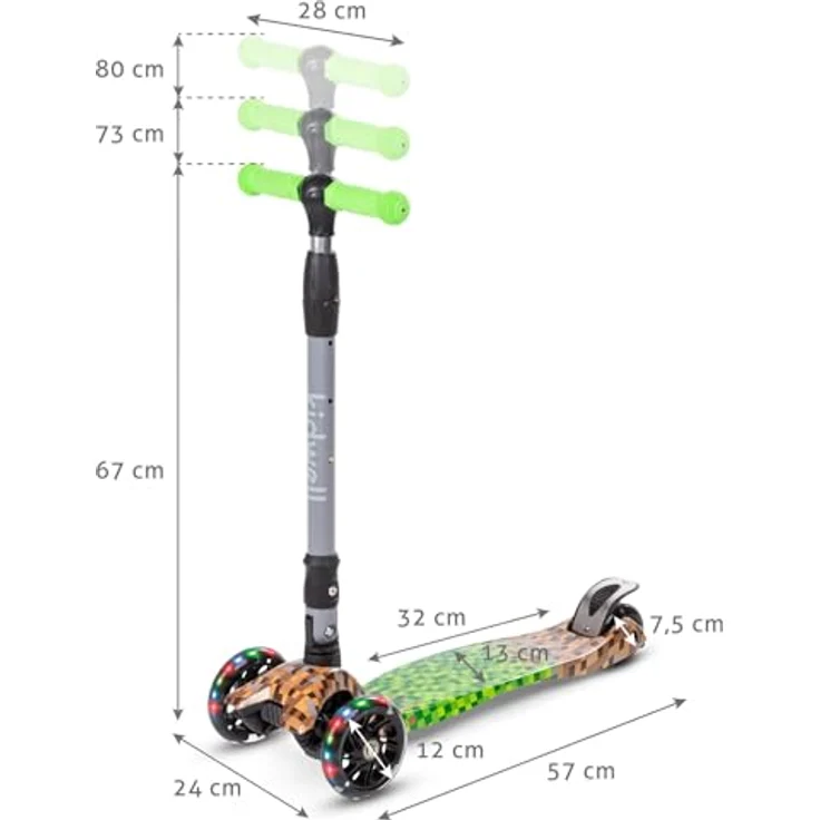 COIL Kinderroller VENTO, Dreiradscooter mit LED-Rädern und ABEC-7-Lager, Game – Bild 9