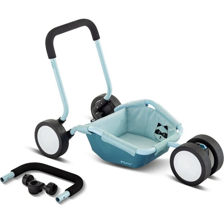 Puky Lauflernhilfe Traily, Retro-Blue, mit höhenverstellbarer Schiebestange und leisen Whisper Wheels – Bild 1