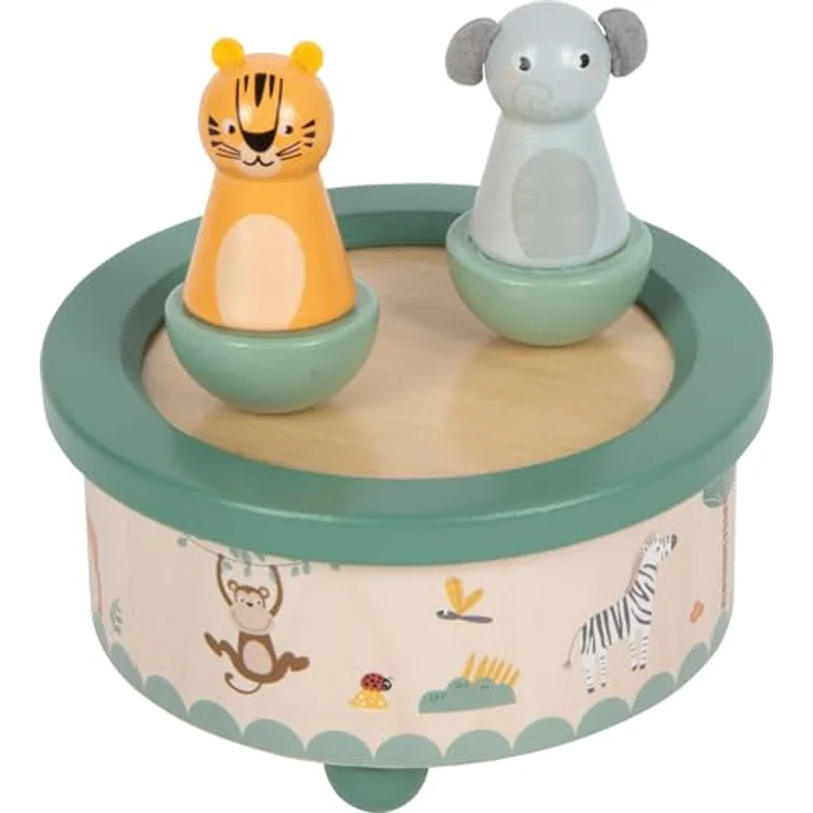 small Foot Spieluhr „Safari“, aus FSC® 100%-zertifiziertem Holz mit Tiger und Elefant, für Kinder ab 2 Jahren, Höhe 12 cm, Melodie „Twinkle Twinkle Little Star“ – Bild 3