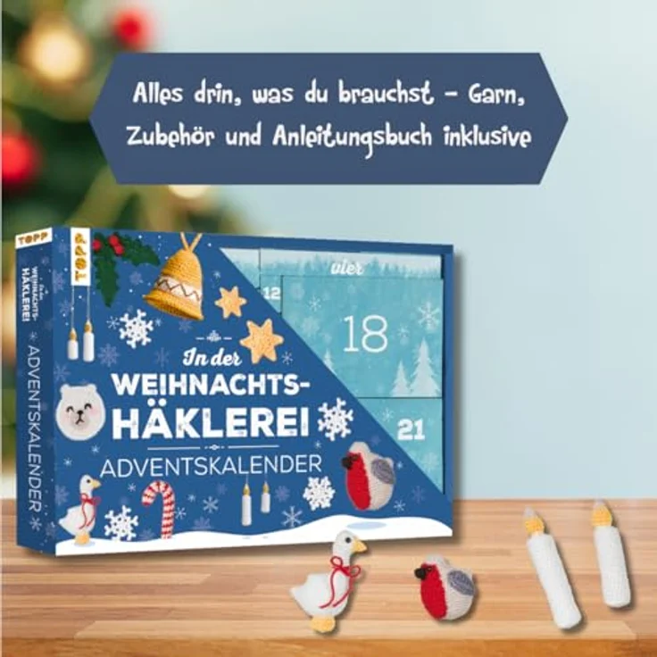 Frech Adventskalender "In der Weihnachtshäklerei", mit Material und Anleitungsbuch für 24 Häkelprojekte – Bild 4