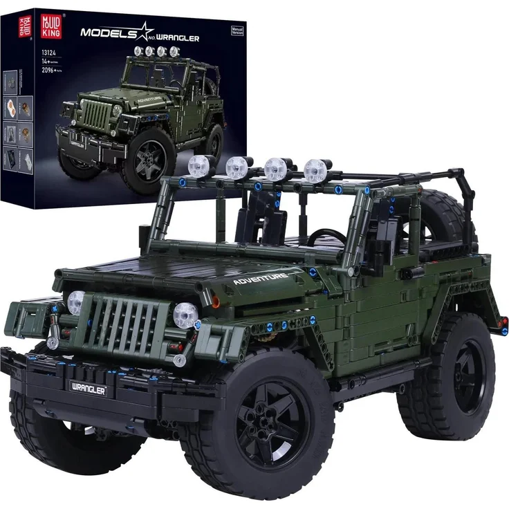 Mould King Geländewagen "Wrangler", Klemmbausteine mit detailverliebter Optik, 100% kompatibel