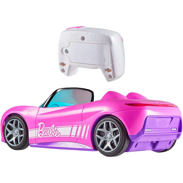 Hot Wheels RC-Auto Barbie Cabrio, ferngesteuertes Auto im charakteristischen Pink mit Platz für 2 Barbie-Puppen – Bild 1