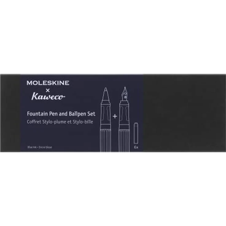 MOLESKINE Füllfederhalter Moleskine X Kaweco Stifte-Set, Füller mitt. Feder & Kugelschreiber, vergoldete Feder, nachfüllbarer Kugelschreiber, blau – Bild 6