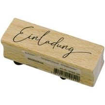 Image for Artoz Stempel – Holzstempel – „Einladung“ – 20 x 60 mm – Motivstempel zum Kartenbasteln für Einladungen zu Hochzeit