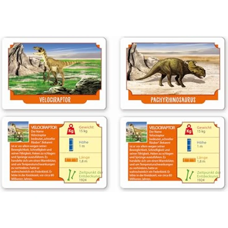 Clementoni Galileo Games Rekordverdächtige Dinosaurier, Kartenspiel für Erwachsene und Kinder ab 6 Jahren mit 6 Spielmodi, ideal als Reisespiel, 59341 – Bild 3