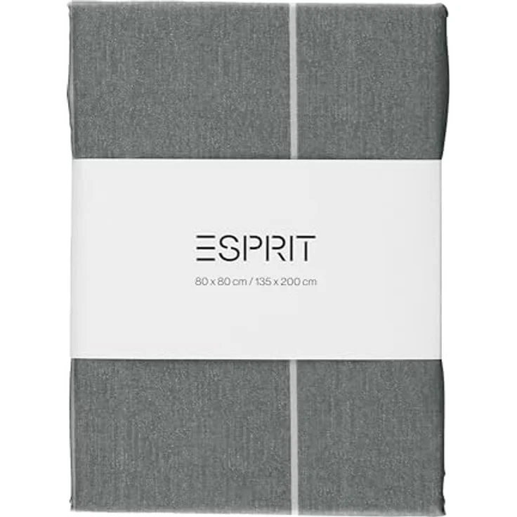 Esprit Home NEU! Premium Bettwäsche 155 x 220 cm Baumwolle 2teilig - Anthrazit - inkl. einem Kopfkissenbezug 80x80cm - Sportliche Längsstreifen & ESPRIT Logostickerei – Bild 2