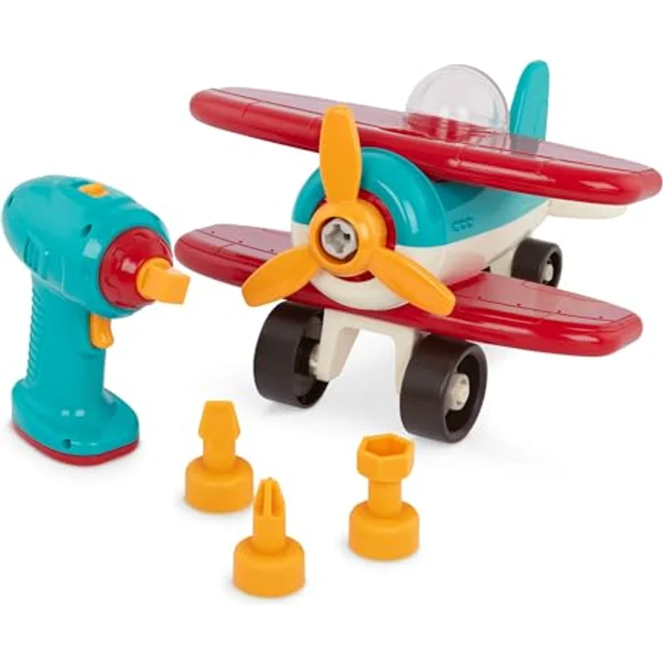 Battat – Konstruktionsspielzeug ab 3 Jahren Montage Flugzeug zum Selbstbauen mit funktionsfähigem Akkuschrauber - Pädagogisches Spielzeug für Kinder (25 Teile) – Bild 2