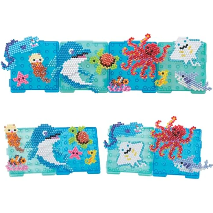 Aquabeads Ozean Bastelset, 1.500 bunte Perlen für kreative Unterwasser-Motive, kinderfreundlich ohne Bügeln oder Kleber – Bild 3