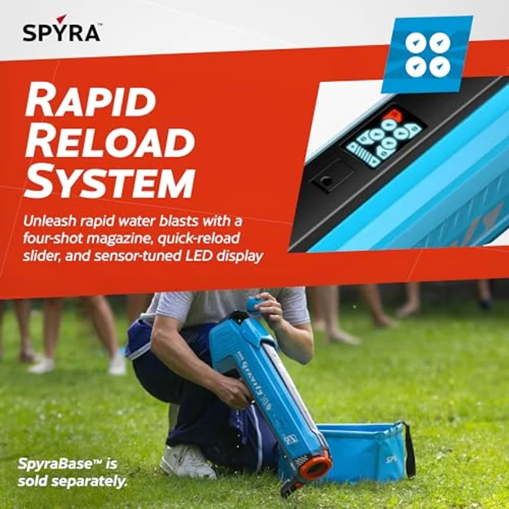 SPYRA SpyraGravity, Blaster mit 4 wiederverwendbaren Wasserbomben, blau – Bild 4