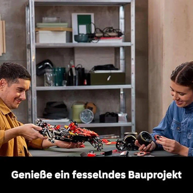 LEGO Technic Ferrari SF-24 F1 Rennauto 42207, Bausatz mit 1.362 Teilen, rot, Maßstab 1:8, authentische Details und Funktionen – Bild 5
