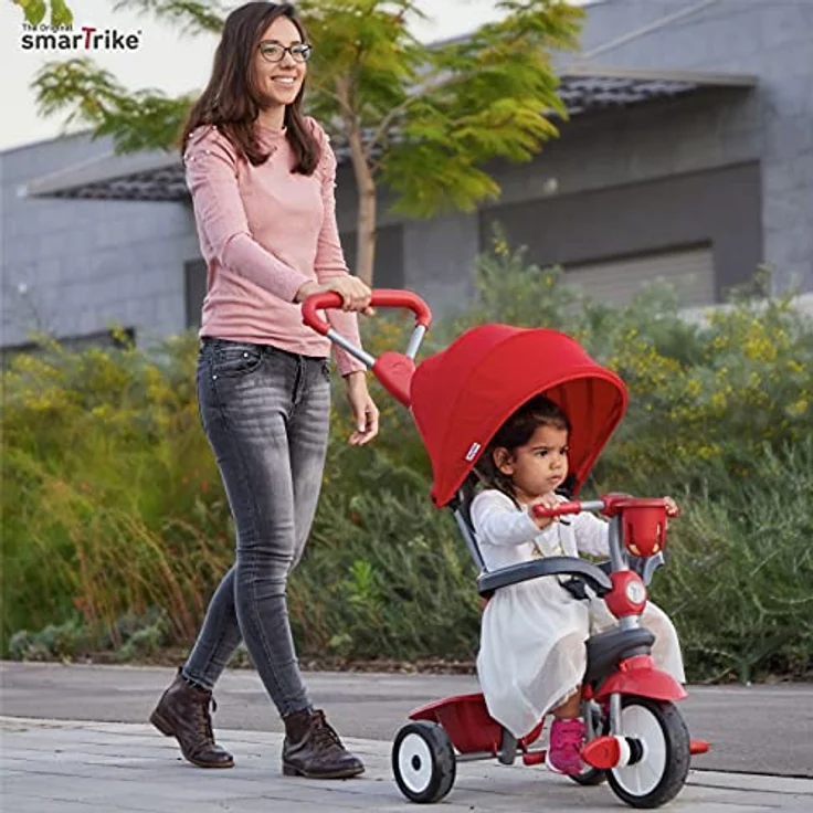 smarTrike Breeze Plus Dreirad für Kleinkinder im Alter von 1-3 Jahren – Variables( mehrstufiges) 4-in-1-Dreirad (Rot) – Bild 4