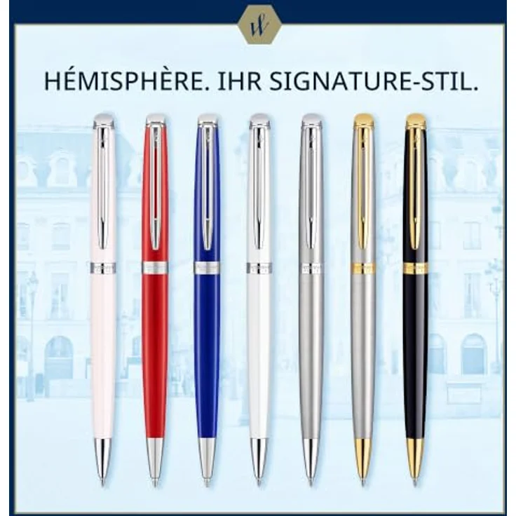 Waterman Hémisphère, Schreibstift mit palladium-plattierter Oberfläche und feiner Ziselierung, Schwarz-Silber – Bild 8