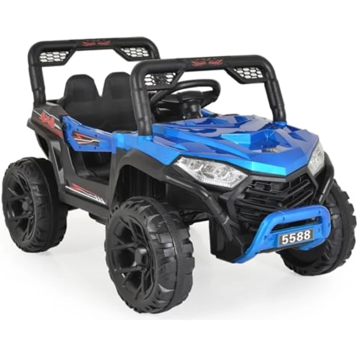 Moni Buggy Fast UTV 5588, Kinder Elektroauto mit Fernbedienung, MP3 und USB, für 3-10 Jahre, blau – Bild 2