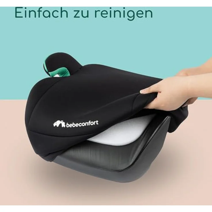 Bebeconfort Manga i-Safe Sitzerhöhung, leichte Sitzerhöhung, Befestigung mit Sicherheitsgurt, ab 6 Jahre bis zu 12 Jahren, 22-36 kg, 125-150 cm, Full Black – Bild 8