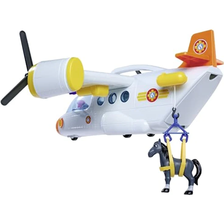 SIMBA Feuerwehrmann Sam Fire Swift Rettungsflugzeug, 42 cm mit Licht- und Soundeffekten, inkl. Seilwinde und Figuren – Bild 5