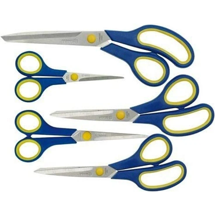 TRIZERATOP Scheren-Set 5-tlg, Haushaltscheren und Bastelscheren aus rostfreiem Stahl, Komfortgriffe in verschiedenen Größen (14-25 cm) – Bild 2