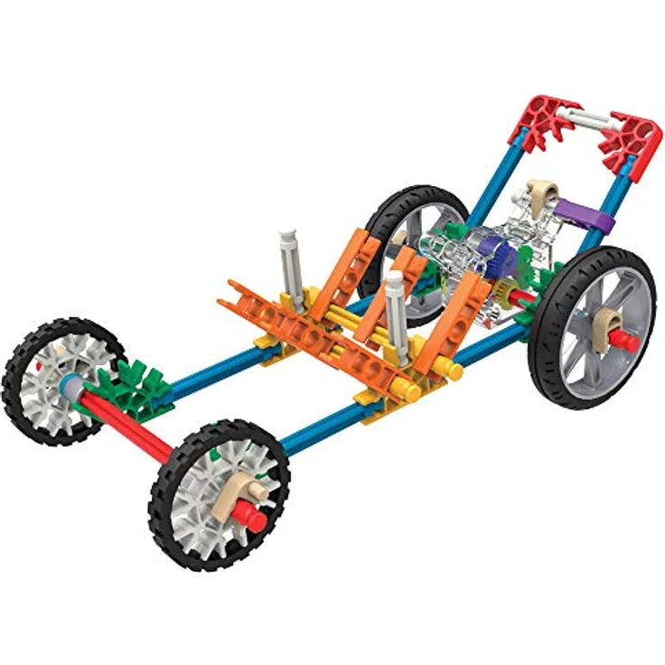 K'Nex MINT-Forschung Fahrzeug-Baukasten, Basic Fun, 131-teiliges Lernset mit 7 funktionierenden Fahrzeugen, für Kinder ab 8 Jahren
