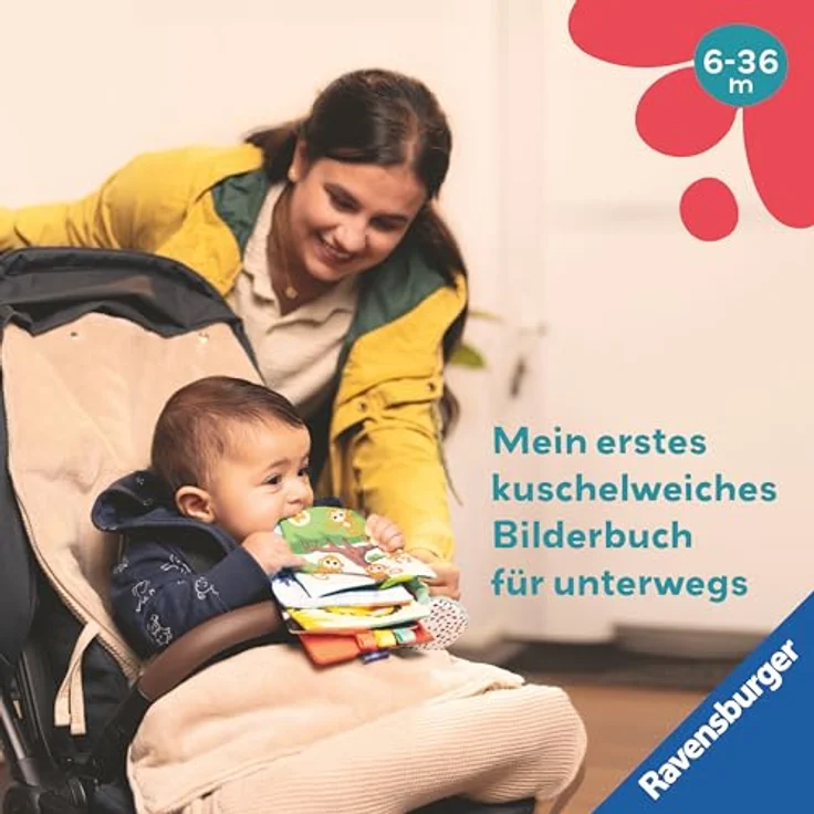 Ravensburger Greifspielzeug Play+ Mein allererstes Spielbuch: Farbenfrohes Stoffbuch zur Förderung von Zahlen und Farben für Babys ab 6 Monaten – Bild 3