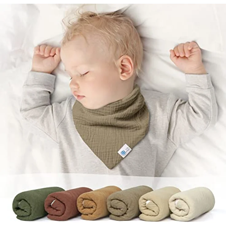 Lulu moon Lätzchen Baby Dreieckstuch Baby Musselin Halstuch Baby für Junge und Mädchen (6 Stück,Tal) - Preisvergleich – Bild 4