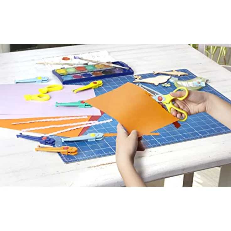 kwb Bastelscheren-Set für Kinder, 9-teilig, inkl. 8 bunten Scheren-Aufsätzen, 16,5 cm Länge – Bild 2