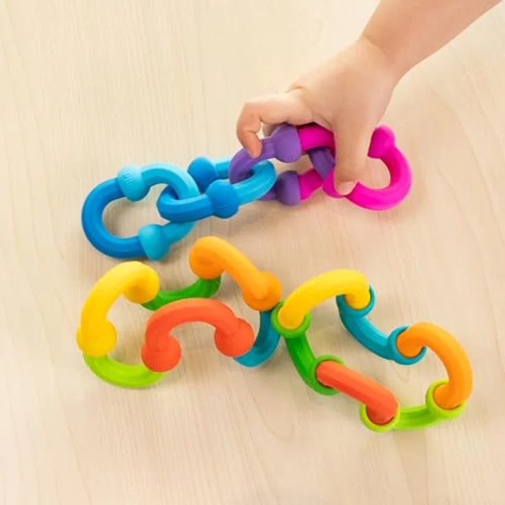 Fat Brain Plip Links, Babyspielzeug zur kreativen Entfaltung mit satisfying "POP!"-Geräusch, bunt – Bild 5