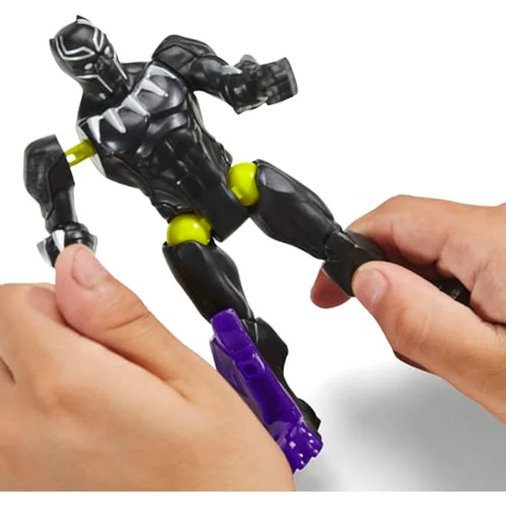 AVENGERS MixMashers Marvel Black Panther Mix-and-Match Action-Figur mit Powerkick-Teil und Iron Man Repulsor, lilafarben – Bild 5