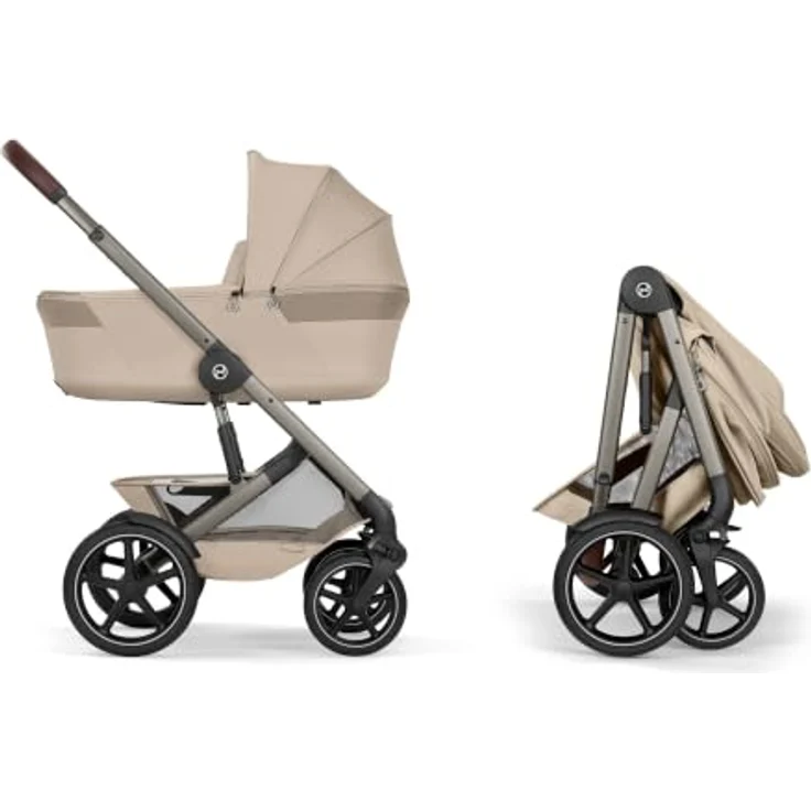 Cybex Talos S Lux Kinderwagen mit faltbarer Babywanne, 0-22 kg, Farbe: Almond Beige – Bild 8