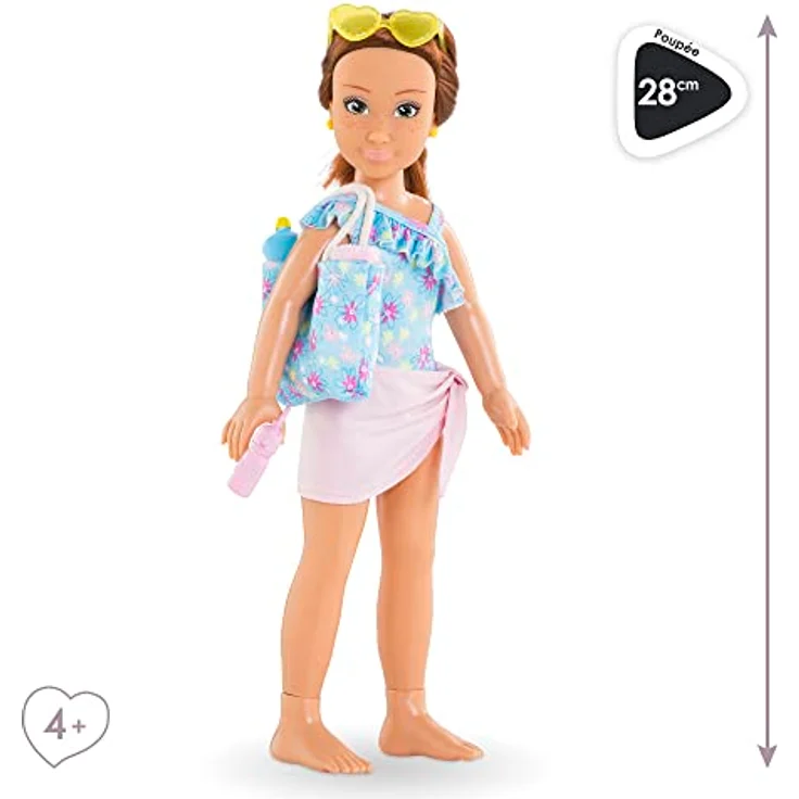 Corolle 9000600140 Girls Zoe Set, Ankleidepuppe im süßen Beach Outfit und 5 Teile, Vanilleduft, 28cm, ab 4 Jahre, Mehrfarbig – Bild 4