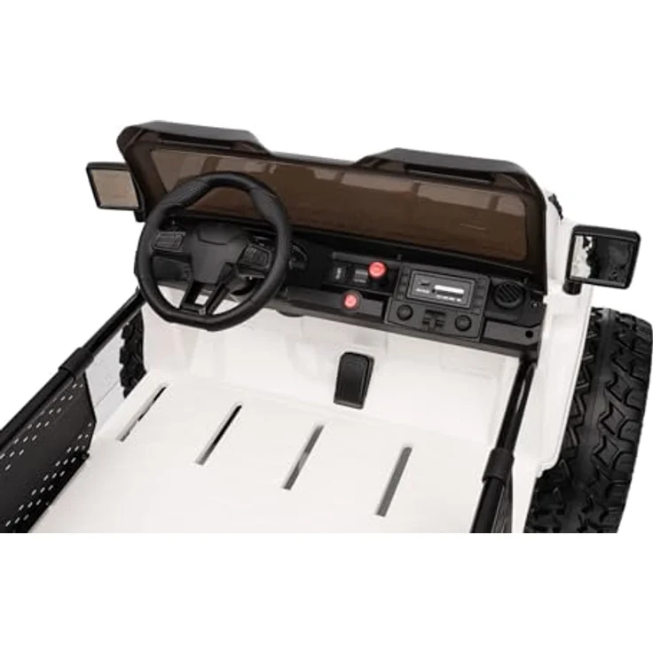 RIRICAR Beneo Motors OFFRIDE 4x4² Zweisitzer 12V, elektrisches Kinderauto in schwarz, MP3-Player, 4x4 Antrieb, Lithium-Akku, große EVA-Räder mit Hinterradfederung, Fernbedienung, LED-Lichter – Bild 3
