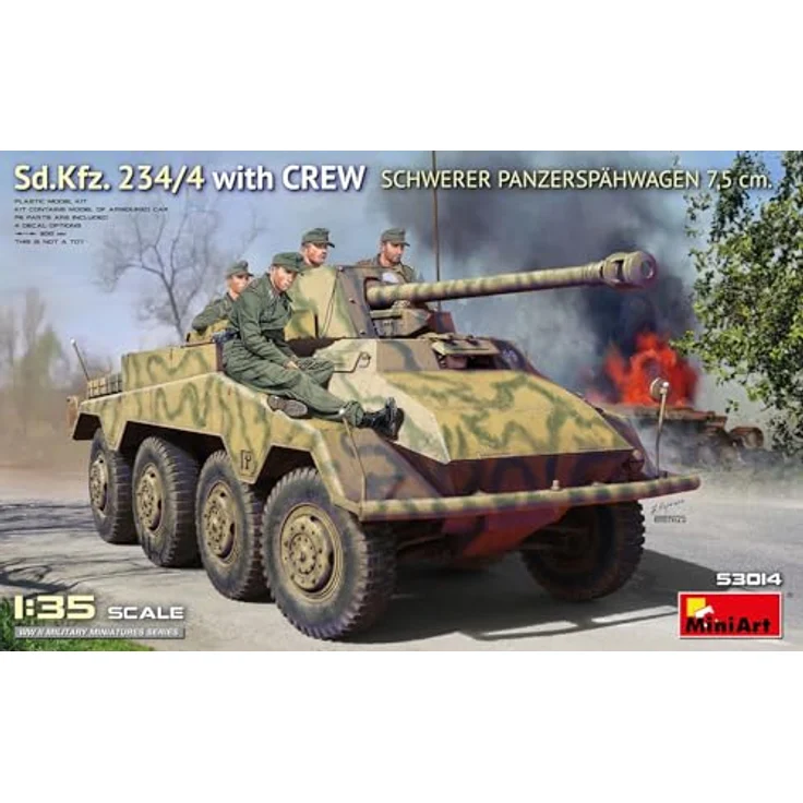 MiniArt Sd.Kfz. 234/4, Modellbausatz 1:35 mit 7,5 cm Kanone und 4 Besatzungsfiguren, detaillierte Nachbildung mit Fotoätzteilen und 4 Decal-Optionen – Bild 7