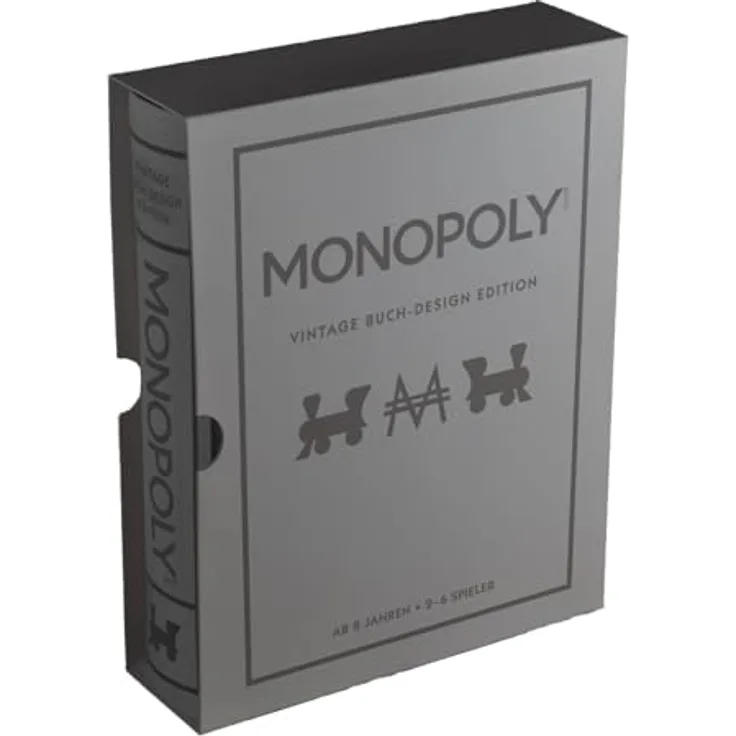 Gomazing Monopoly Vintage Buch Design Edition, Brettspiel mit Holz- und Metallfiguren, 2-6 Spieler, ab 8 Jahren, Premium Edition im Bücherregal Look