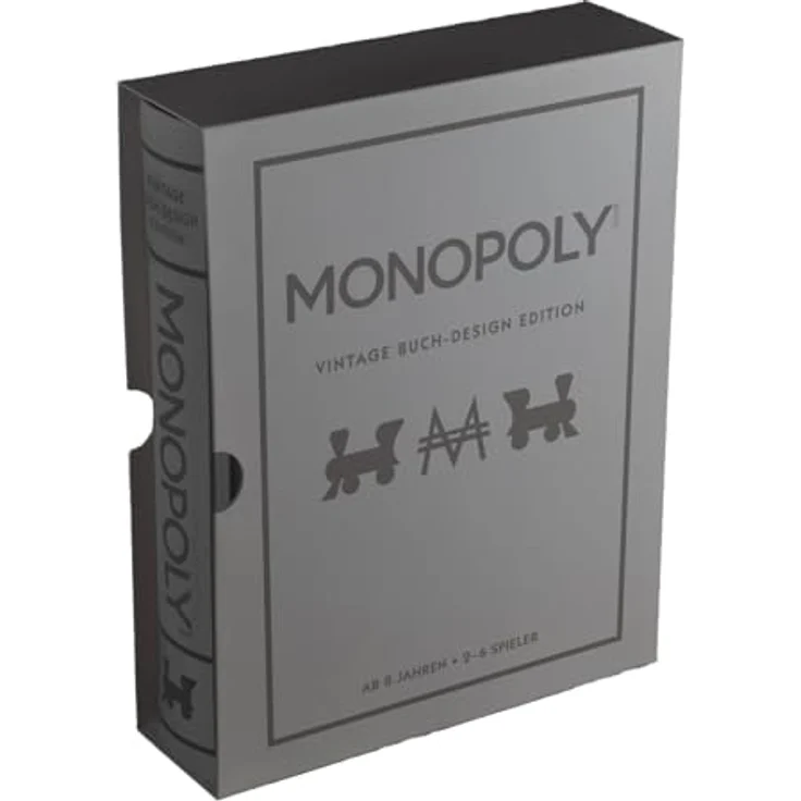 Gomazing Monopoly Vintage Buch Design Edition, Brettspiel mit Holz- und Metallfiguren, 2-6 Spieler, ab 8 Jahren, Premium Edition im Bücherregal Look – Bild 1